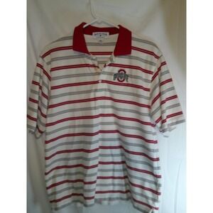 Vintage Boca Classics Striped Polo Shirt Ohio State‎ Buckeyes Collegiate MD